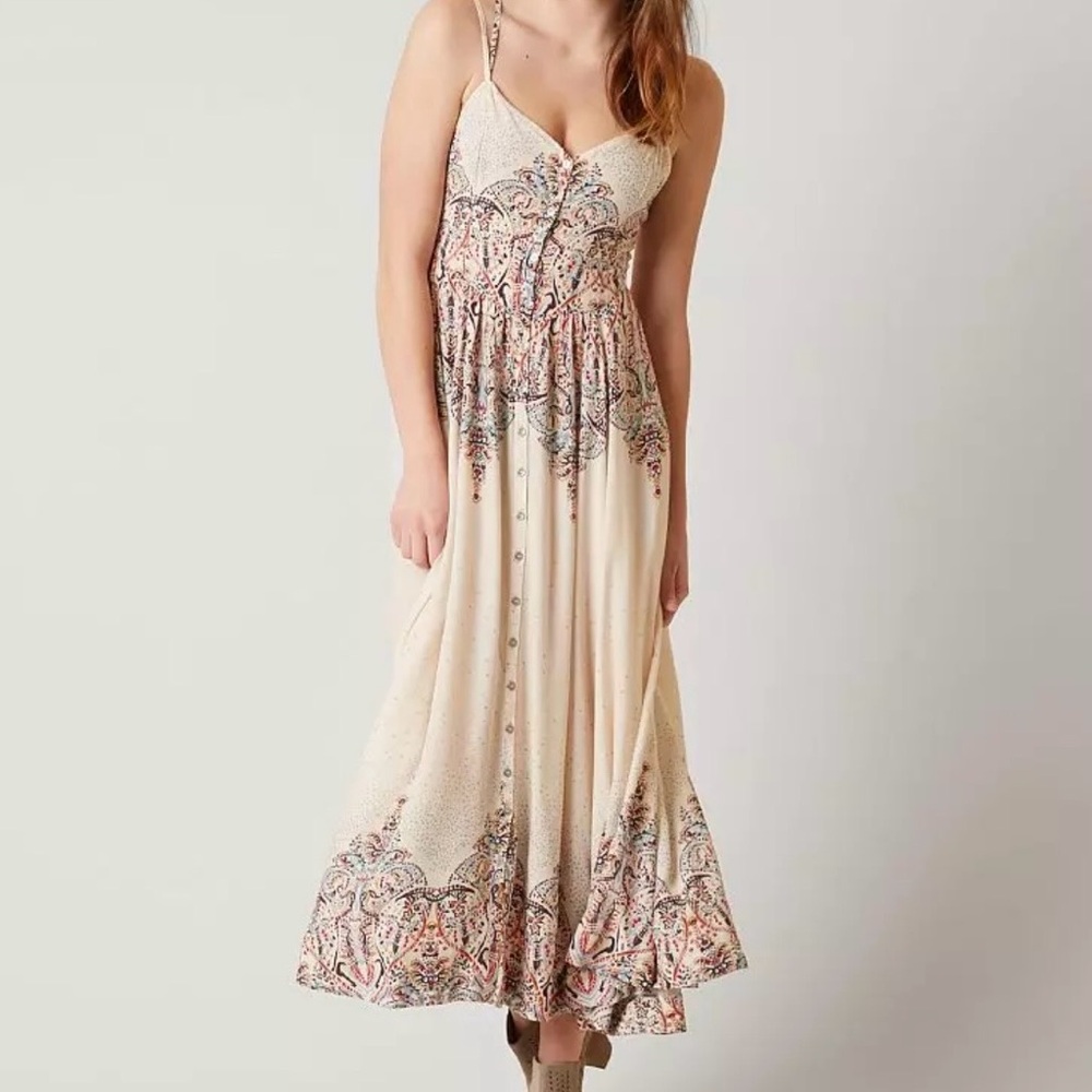 Free People Be My Baby Maxi Sundress Dress paisley print M NEW - Picture 2 of 10